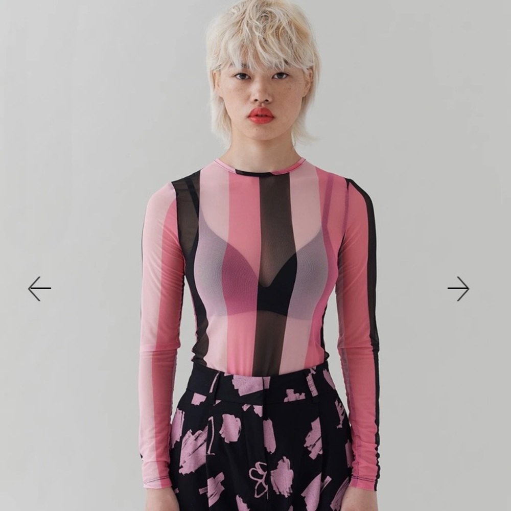 G.E.M. Candy Stripe Sheer Top